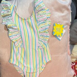 Colorful Striped Ruffle Swimsuit from Nordstrom. New with tags still attached.